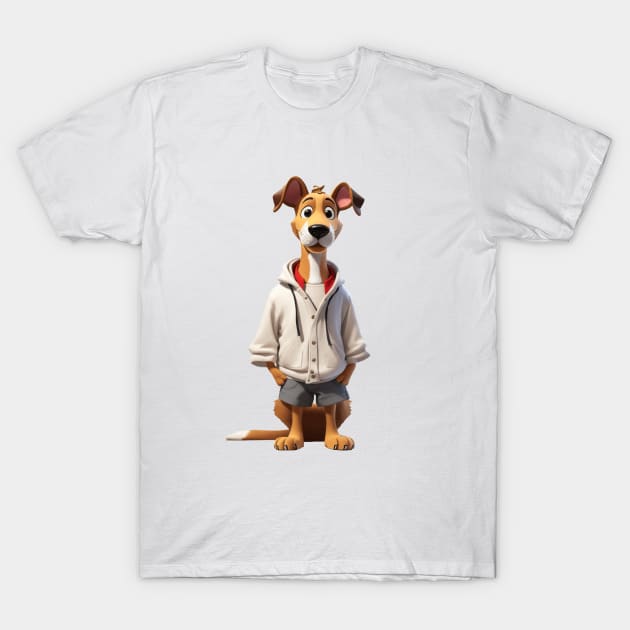 Dog with clothes in cartoon style T-Shirt by Mr.Dom store